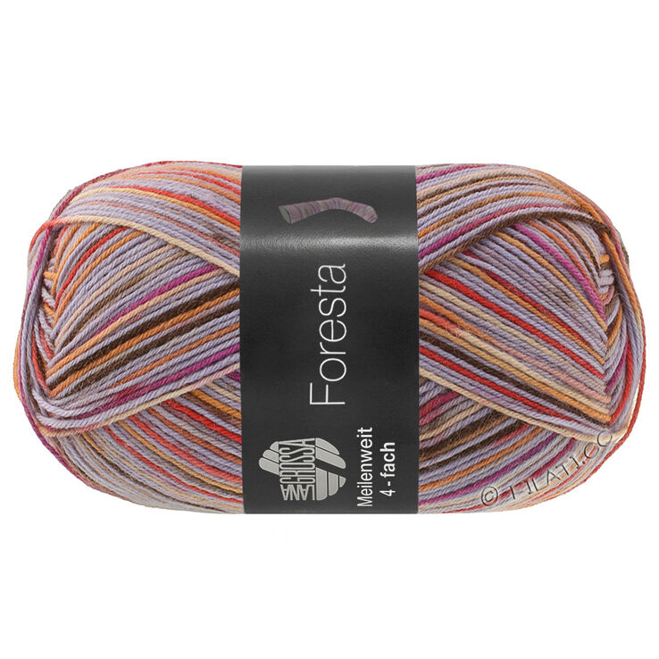 Lana Grossa MEILENWEIT 100g Foresta | 5321-porpora grigio/fucsia/beige/marrone scuro/arancio salmone/rosso