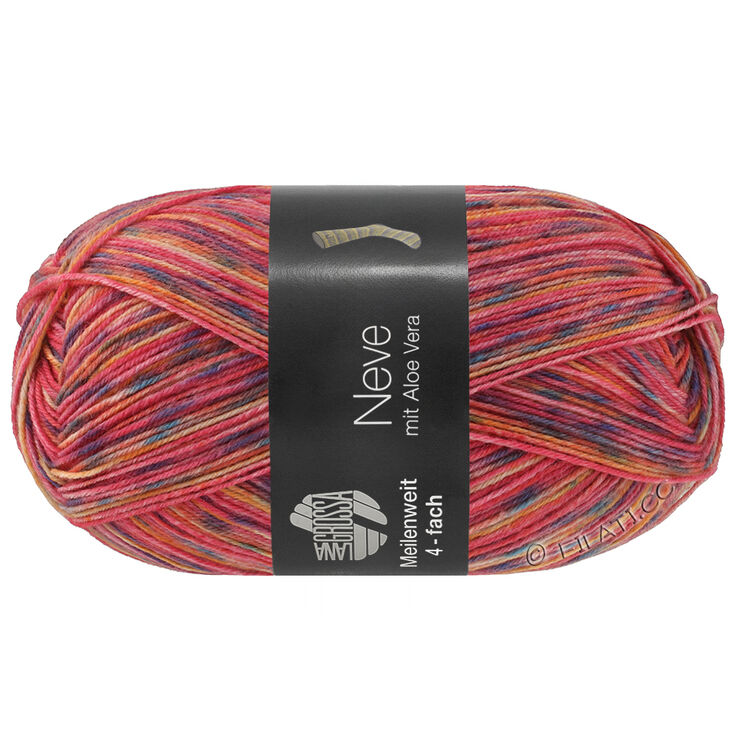 Lana Grossa MEILENWEIT 100g Neve | 4431-rosso lampone/ottanio/ruggine/marino/giallo miele