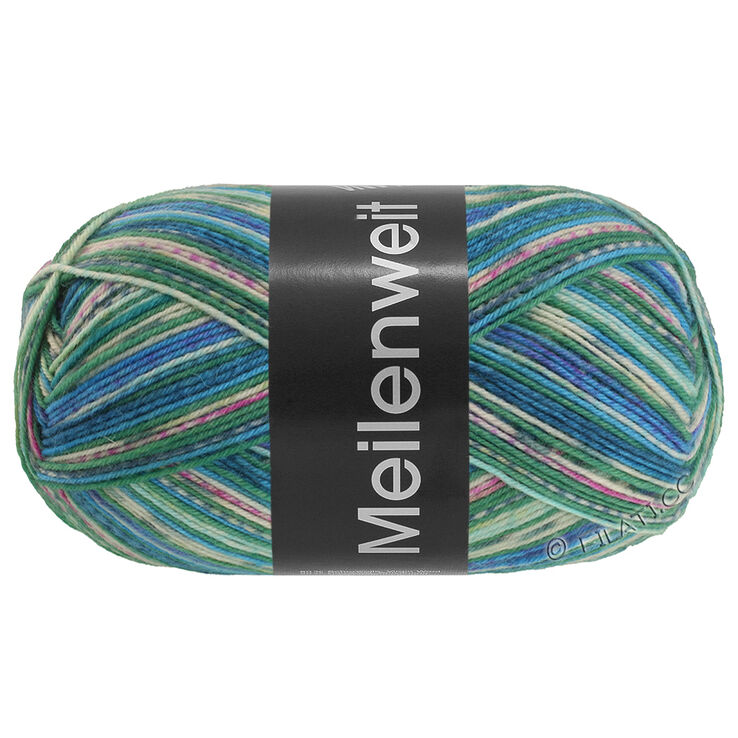 Lana Grossa MEILENWEIT 100g Piccata | 4802-verde/ecru/turchese menta/fiordaliso/inchiostro blu/grigio scuro/lilla