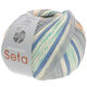 Lana Grossa MEILENWEIT 100g Seta Adriana | 3251-grigio chiaro/grigio/bianco/grigio blu/turchese /albicocca/ruggine