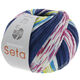 Lana Grossa MEILENWEIT 100g Seta Adriana | 3252-inchiostro/blu notte/bianco/fucsia/turchese blu/limette