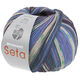 Lana Grossa MEILENWEIT 100g Seta Giappone | 3385-blu violetto/bianco/oliva/azzurro/grigio/porpora blu/verde