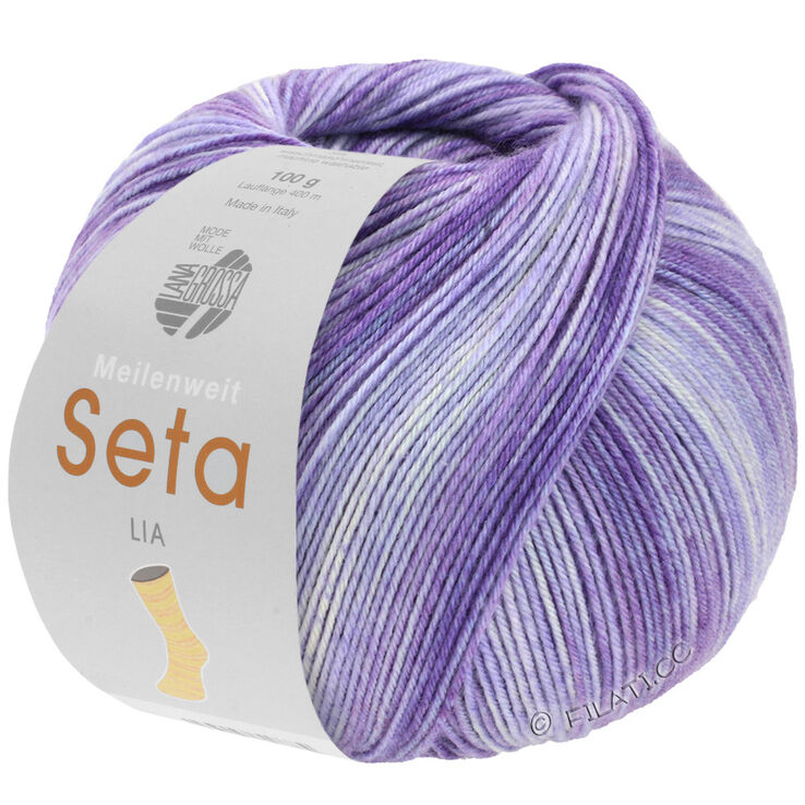 Lana Grossa MEILENWEIT 100g Seta Lia | 3581-porpora delicata/lilla/blu violetto