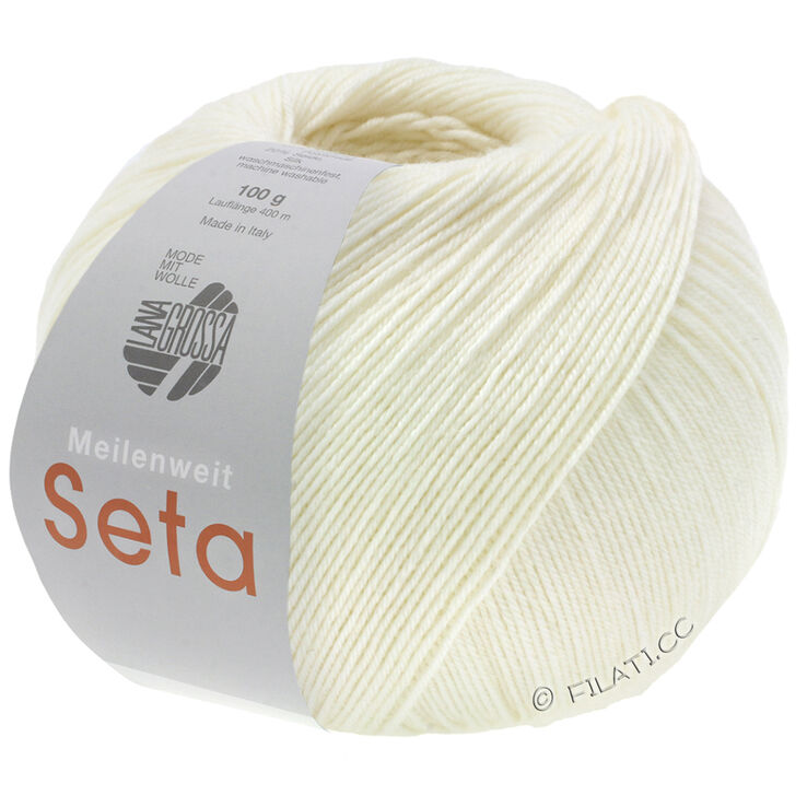 Lana Grossa MEILENWEIT 100g Seta | 01-bianco