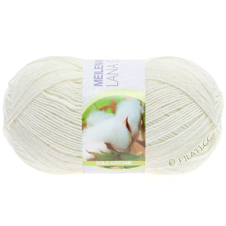 Lana Grossa MEILENWEIT 100g Solo Cotone  Unito | 3450-ecru