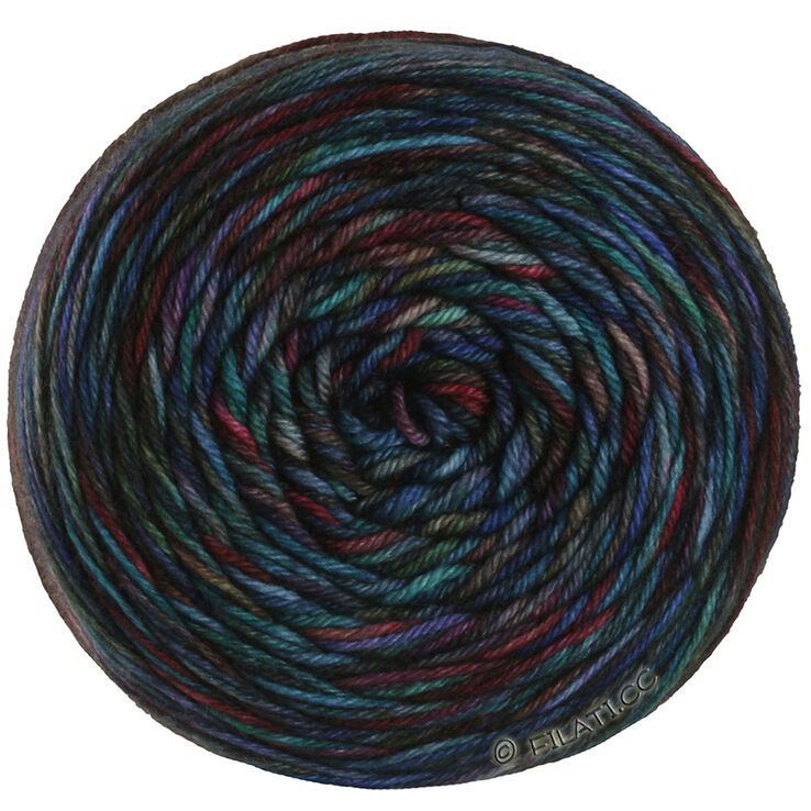 Lana Grossa MEILENWEIT 100g Sooty | 6222-blu scuro/grigio blu/blu chiaro/verde grigio/verde nero/viola scuro