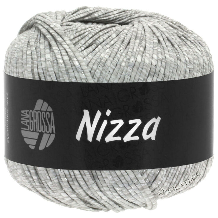 Lana Grossa NIZZA | 01-bianco/grigio chiaro/argento