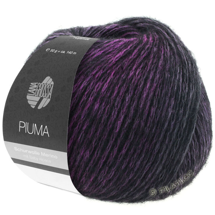 Lana Grossa PIUMA | 01-porpora/rosa pastello/nero