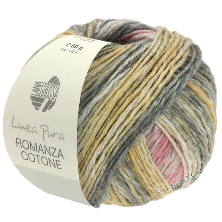 Lana Grossa ROMANZA COTONE (Linea Pura) | 01-rosa/grigio/beige