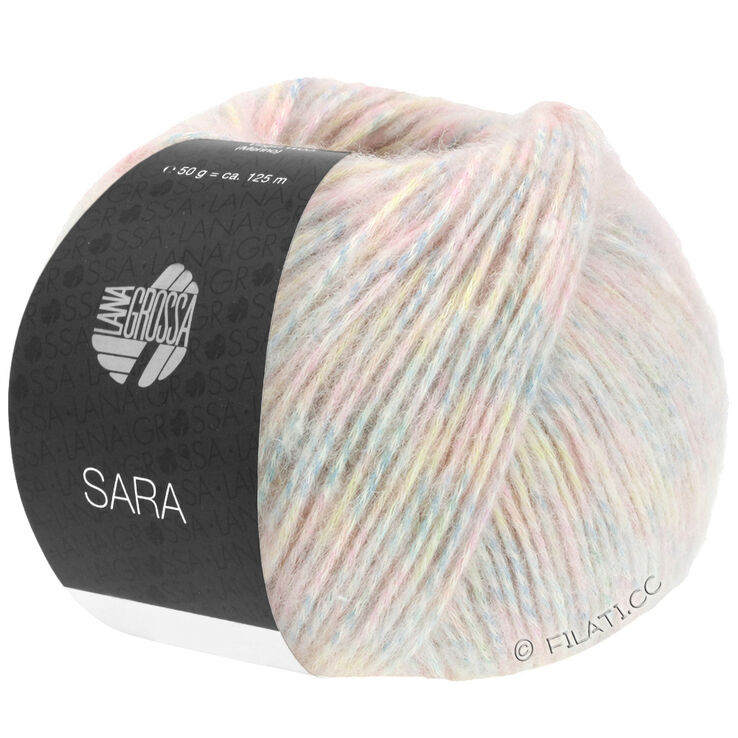 Lana Grossa SARA | 23-rosé/vaniglia/blu pastello puntinato