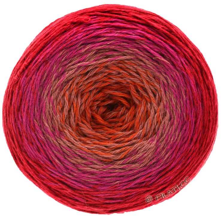 Lana Grossa TWISTED MERINO Cotton | 501-corallo/beige/ciclamino/rosso vino