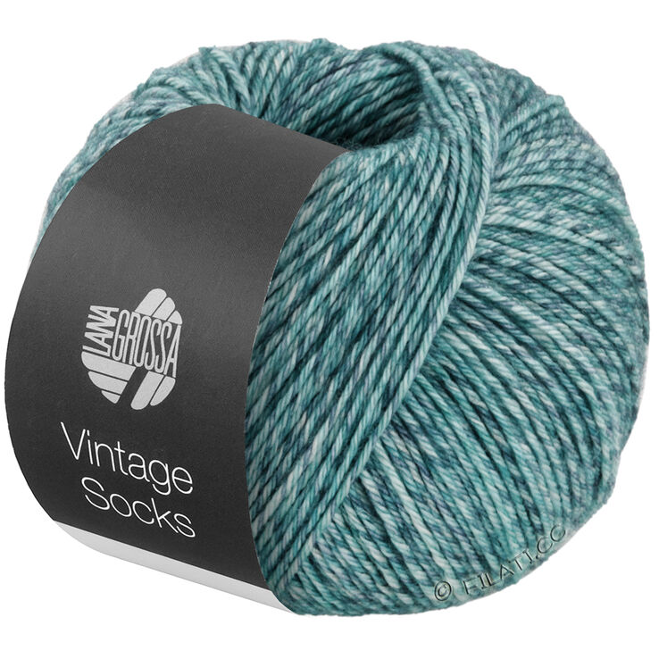 Lana Grossa Vintage Socks | 1003-menta puntinato/grigio blu puntinato/jeans puntinato/ottanio puntinato