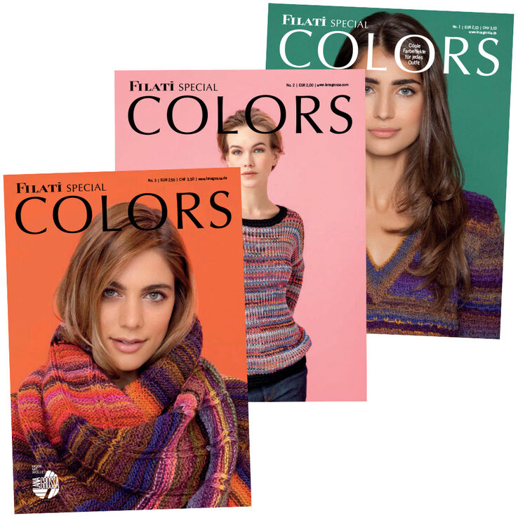 COLORS No. 1+2+3 (FR) - Rivista + istruzioni in francese di Lana Grossa