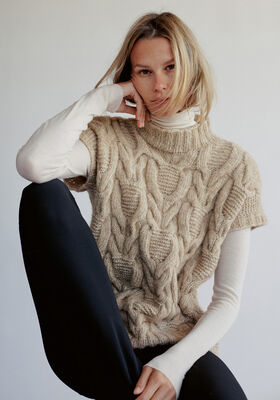 SMANICATO CON TRECCE Natural Alpaca Pelo di Lana Grossa