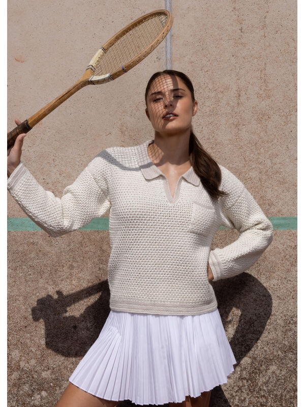 FILATI Studio MAGLIONE ALL'UNCINETTO CON COLLO POLO Landlust Alpaka Merino 160