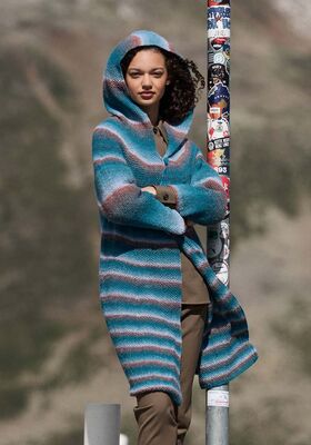 CAPPOTTO CON CAPPUCCIO Gomitolo Gala di Lana Grossa