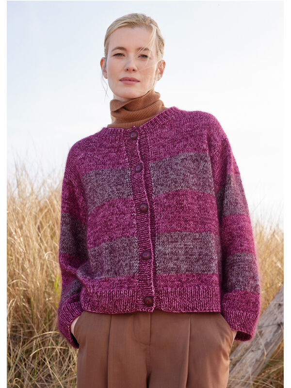 Lana Grossa GIACCA A FASCE COLORATE Cool Wool Vintage & Silkhair