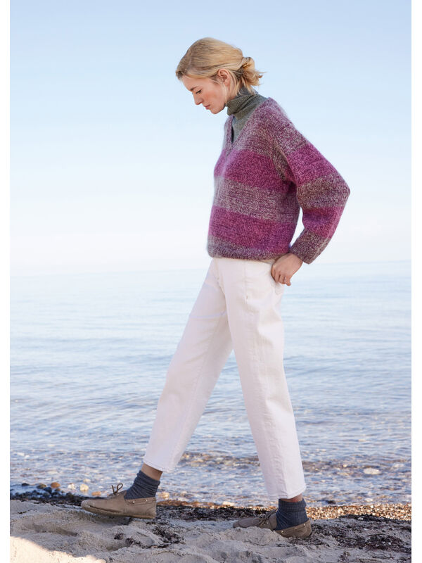 Lana Grossa MAGLIONE CON SCOLLO A V Cool Wool Vintage & Silkhair