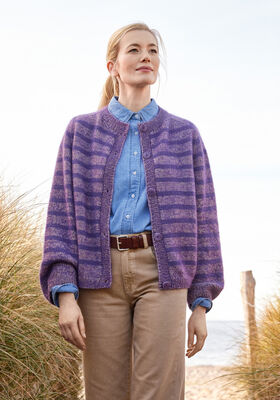 TOP DOWN GIACCA A RIGHE Merino Superiore & Silkhair di Lana Grossa