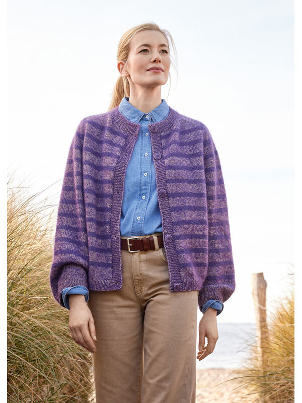 Lana Grossa TOP DOWN GIACCA A RIGHE Merino Superiore & Silkhair