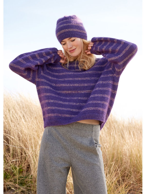 Lana Grossa PULL A RIGHE LAVORATO TOP DOWN Merino Superiore & Silkhair