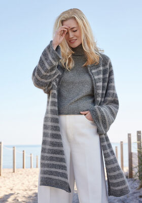 GIACCA A RIGHE TOP DOWN Merino Superiore & Silkhair di Lana Grossa