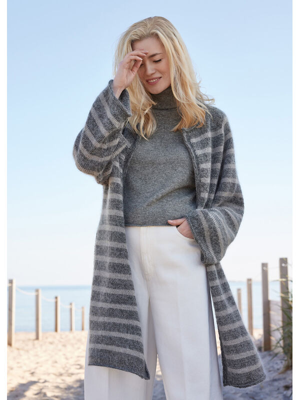 Lana Grossa GIACCA A RIGHE TOP DOWN Merino Superiore & Silkhair