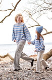 Lana Grossa MAGLIONE A RIGHE TOP DOWN Cool Wool Big Mélange