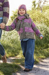 Lana Grossa GIACCA A FASCE COLORATE TOP DOWN PER BAMBINI Vintage Chunky