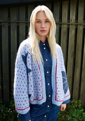 CARDIGAN CON JACQUARD Ecopuno & Silkhair di Lana Grossa