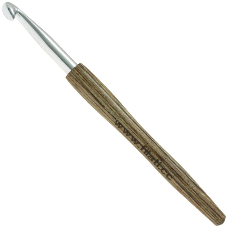 Lana Grossa Ago uncinetto alluminio con manico in legno design-legno Signal mis, 7,0