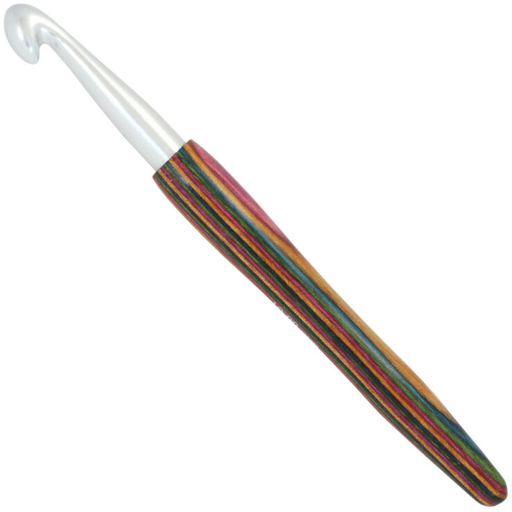 Lana Grossa Ago uncinetto alluminio con manico in legno design-legno Color mis,10,0