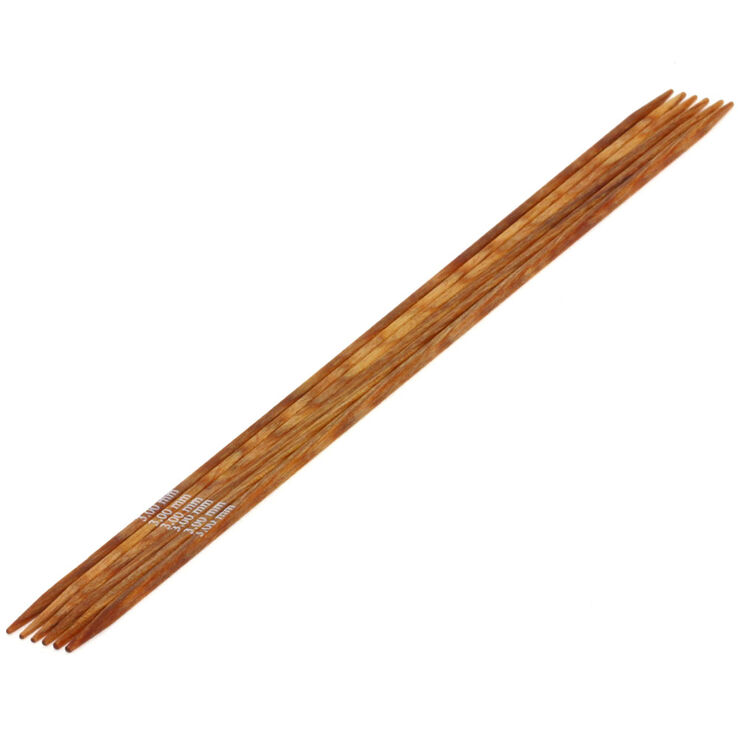 Lana Grossa Aghi da calza design-legno Quattro mis, 3,0/20cm
