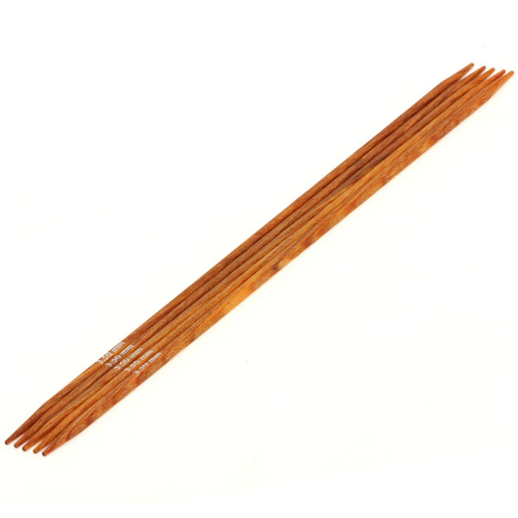 Lana Grossa Aghi da calza design-legno Quattro mis, 3,5/20cm