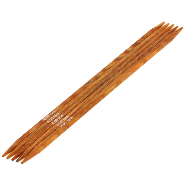 Lana Grossa Aghi da calza design-legno Quattro mis, 4,0/15cm