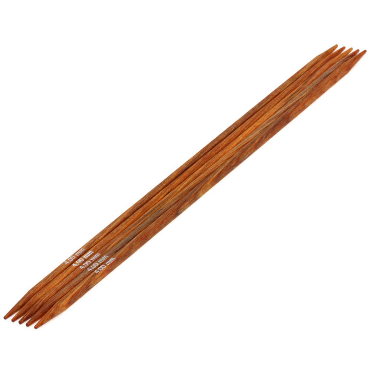 Lana Grossa Aghi da calza design-legno Quattro mis, 4,0/20cm