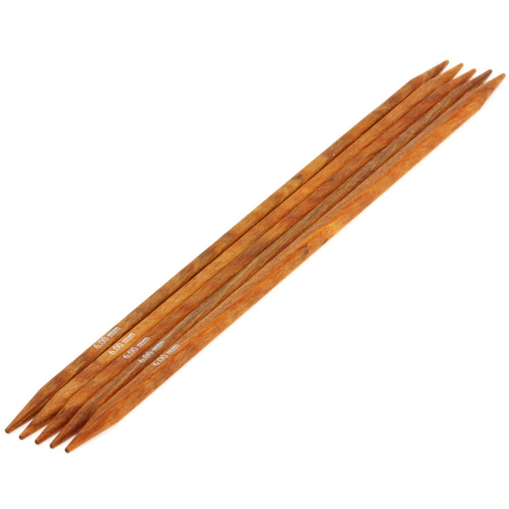 Lana Grossa Aghi da calza design-legno Quattro mis, 6,0/20cm