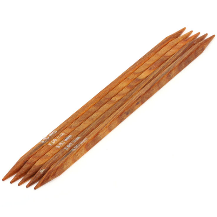 Lana Grossa Aghi da calza design-legno Quattro mis, 8,0/20cm