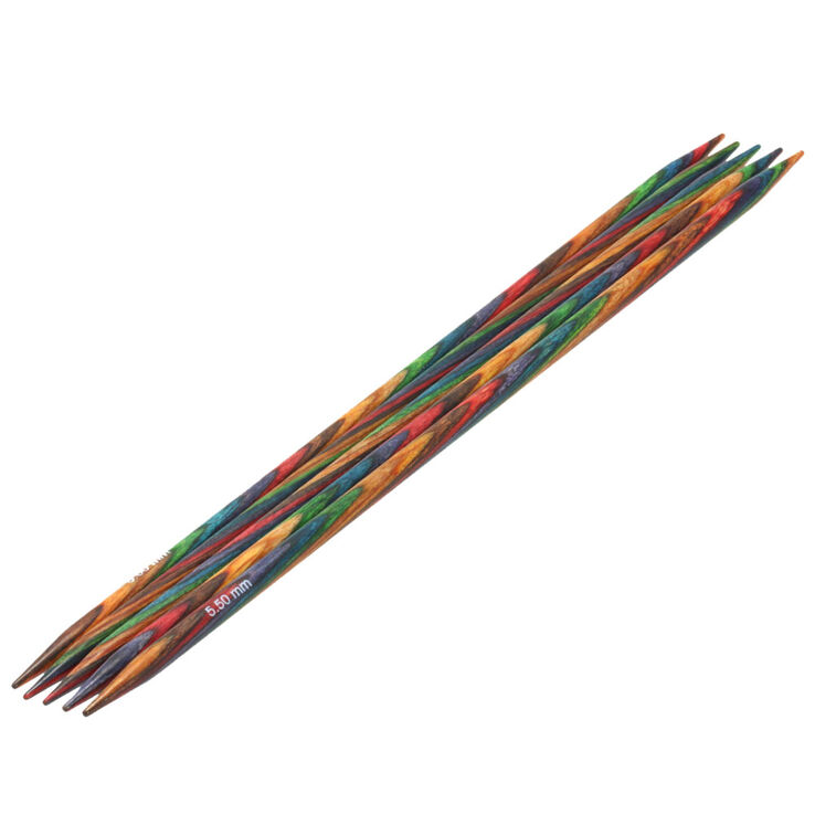 Lana Grossa Aghi da calza design-legno Multicolor mis, 5,5/20cm
