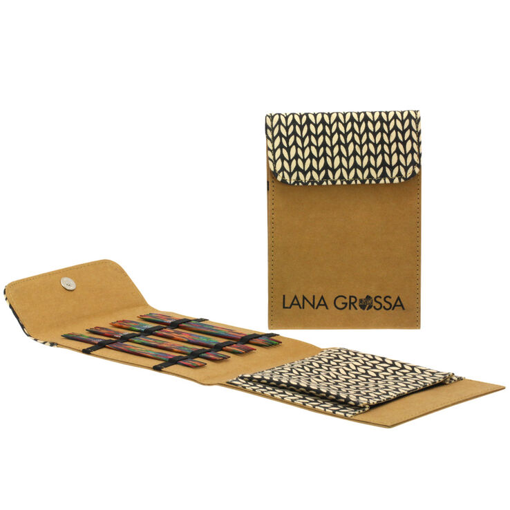 Lana Grossa Assortimento d’aghi da calza design-legno Multicolor (marrone)