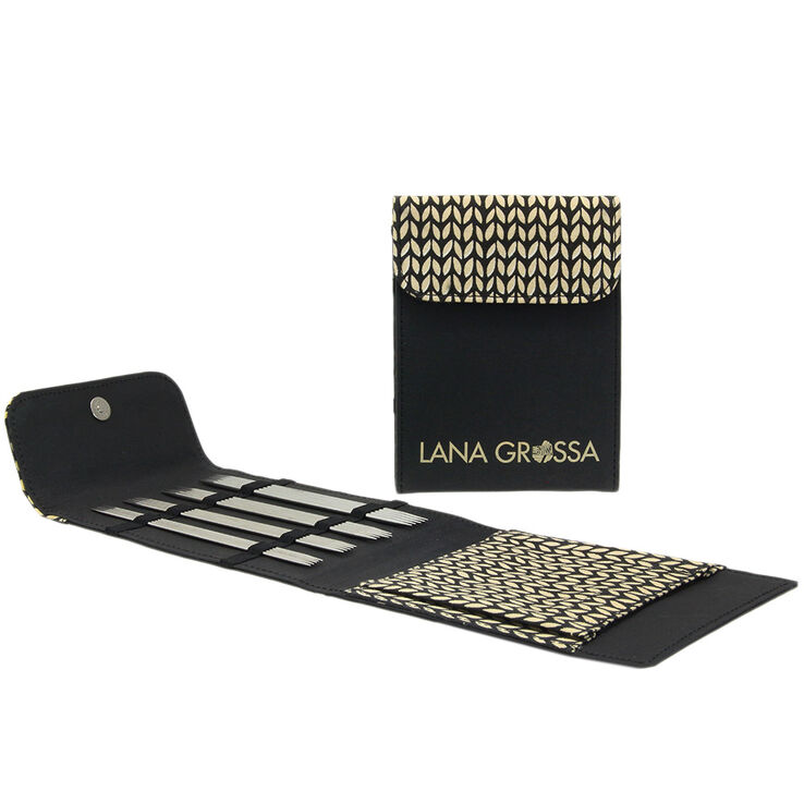Lana Grossa Assortimento d’aghi da calza acciaio inossidabile 15 cm (nero) 