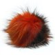 Pompon pelliccia Volpe Bicolor | 305-arancio/nero