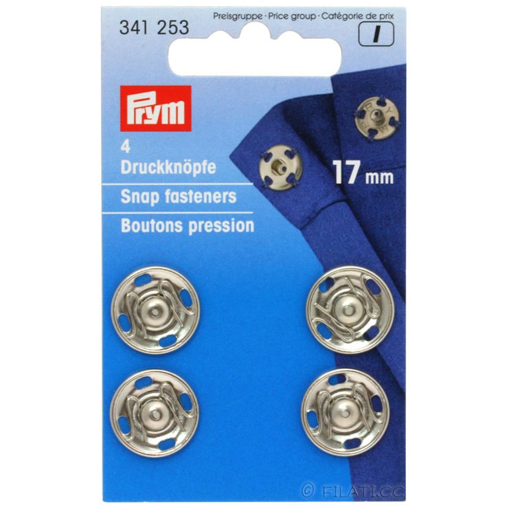 PRYM 341253/17mm | 01-argento