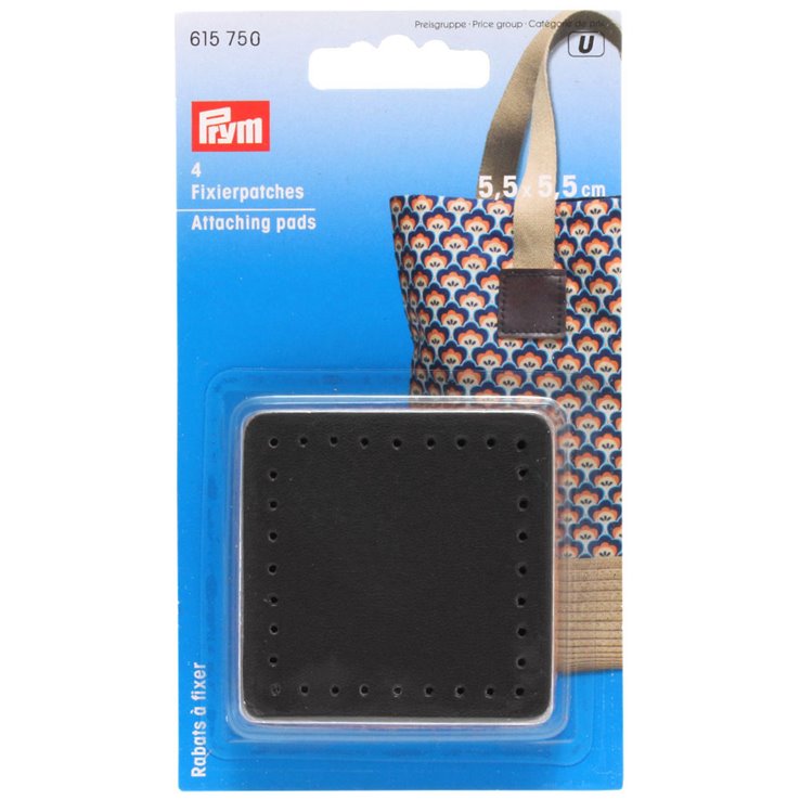 Terminali per fissare manici da borse 55x55mm | 615750-nero