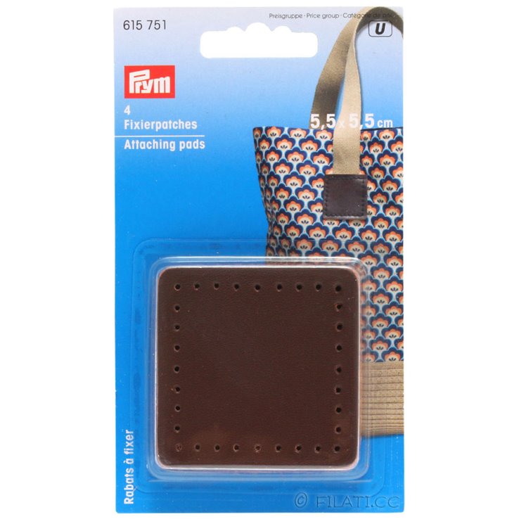 Terminali per fissare manici da borse 55x55mm | 615751-marrone