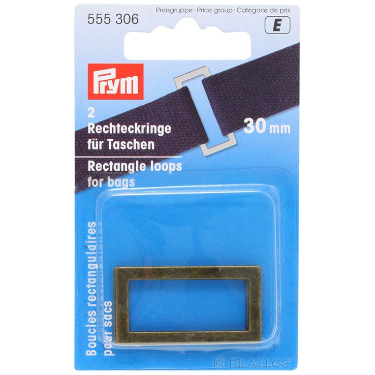 Anelli rettangolari 555306/30mm | 306-ottone antico