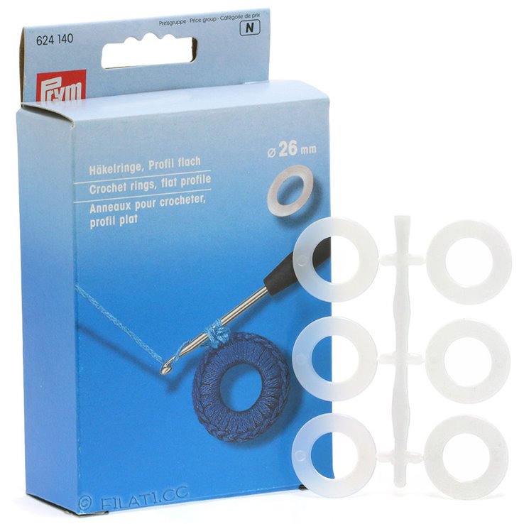 Anelli uncinetto 624140/26mm - 6 pezzi | 01-bianco