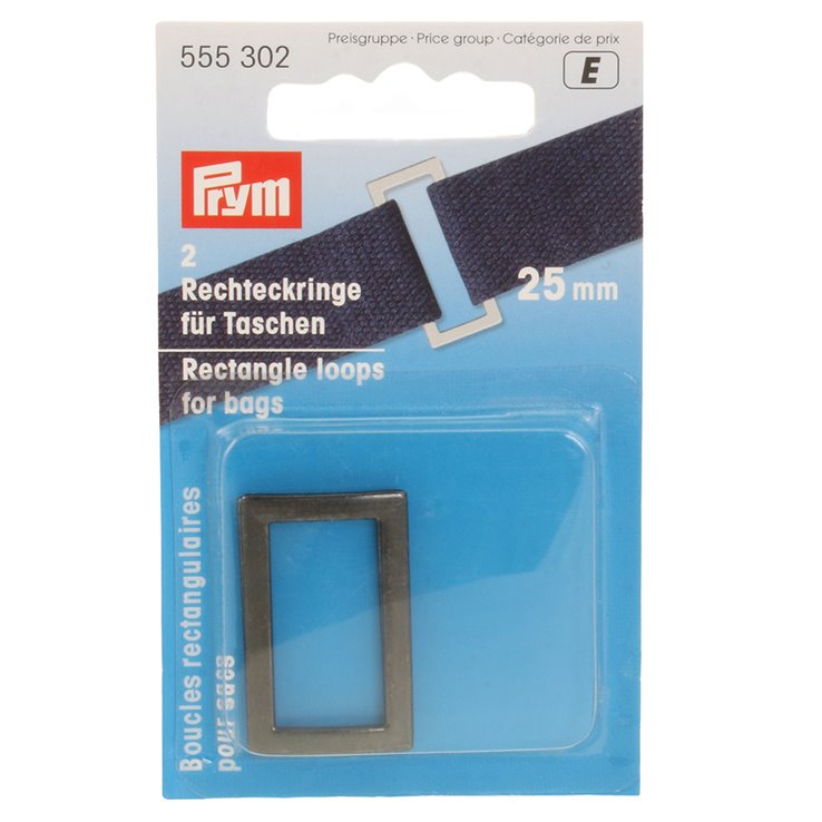 Prym Anelli rettangolari 25mm | 01-argento vecchio