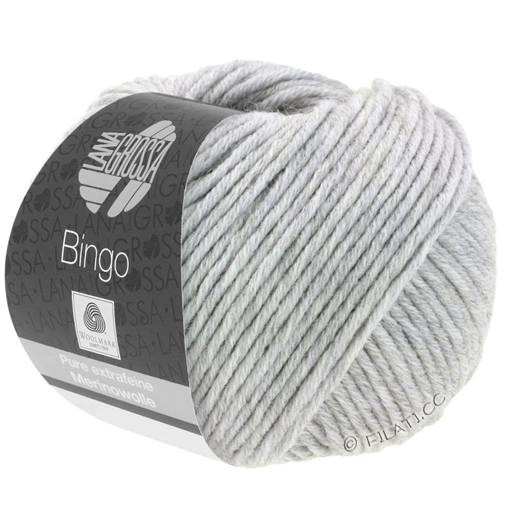 Lana Grossa BINGO Uni/Melange | 001-grigio chiaro puntinato