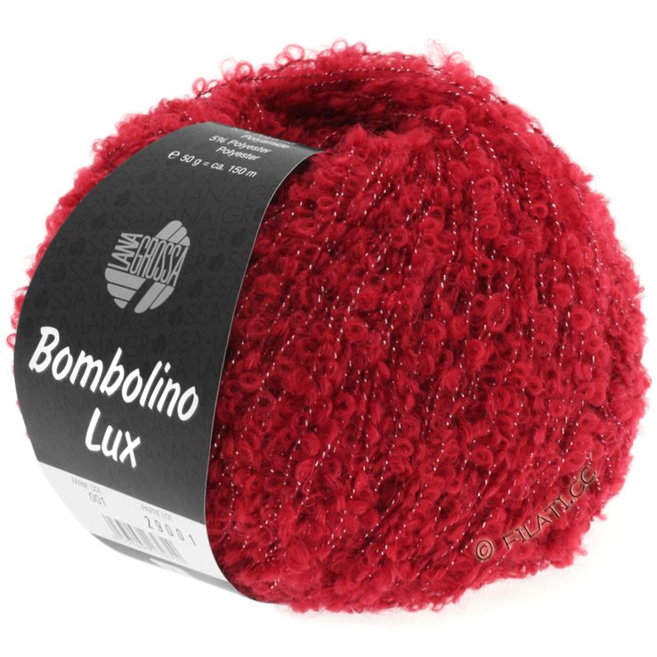 Lana Grossa BOMBOLINO Lux | 001-rosso/argento